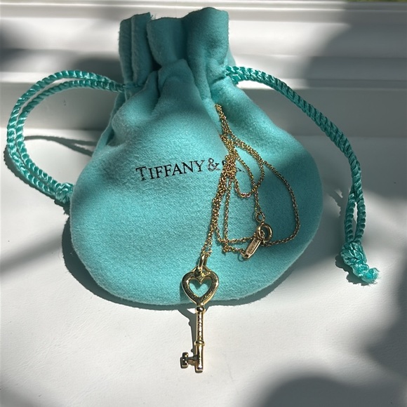 Tiffany & Co. 18K Yellow Gold Heart Key Pendant - Picture 1 of 12